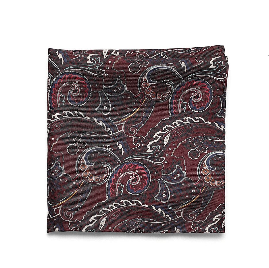 Olymp Burgundy Paisley pocket square