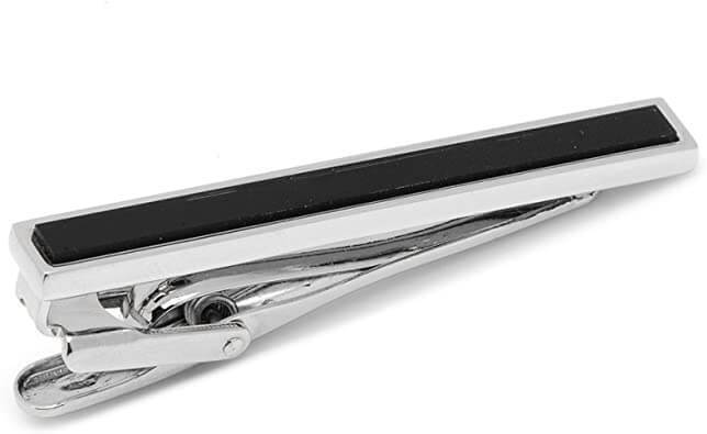 Ox & Bull Onyx Inlaid Tie Clip