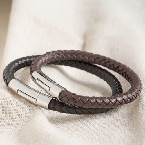Lisa Angel happy vegan leather bracelets in black and brown