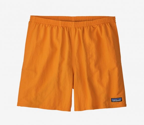 Orange Patagonia swim trunks