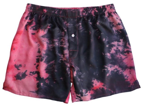 Royal Silk Crimson Tie Dye silk boxers
