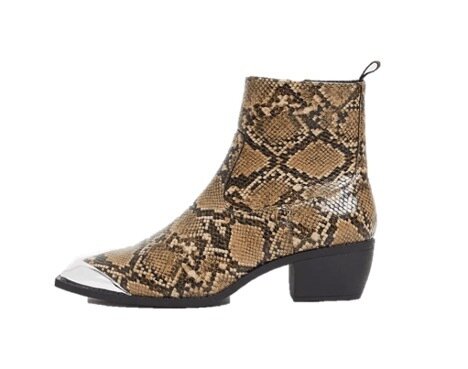 Asos Cuban heel boot in snake print