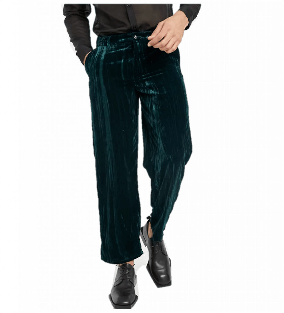 Asos Wide-leg Velvet pants in green