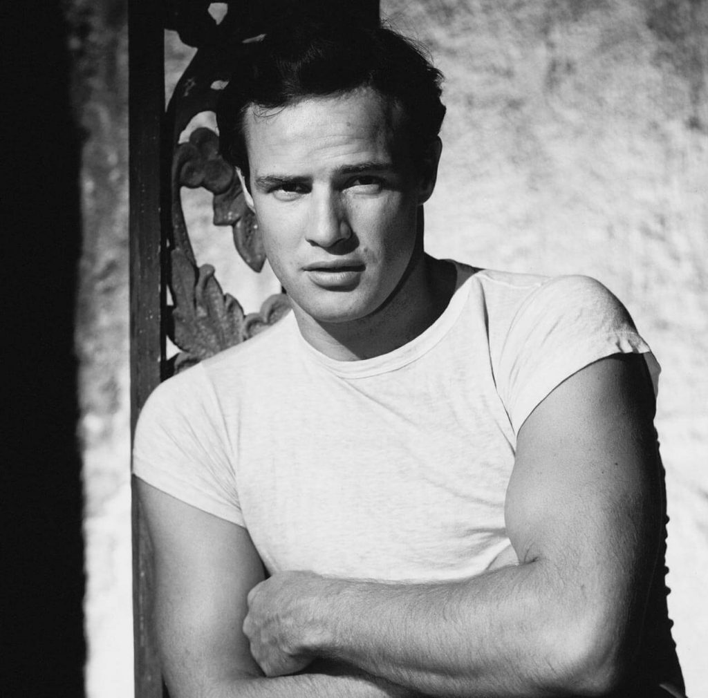 Marlon Brando wearing white t-shirt
