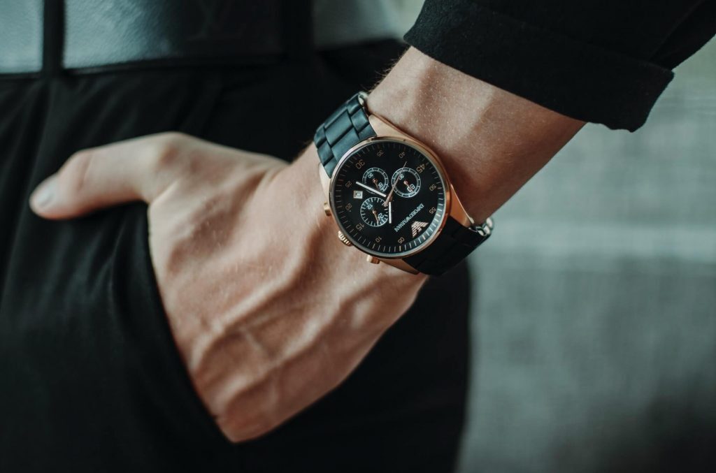 Man wearing Emporio Armani watch