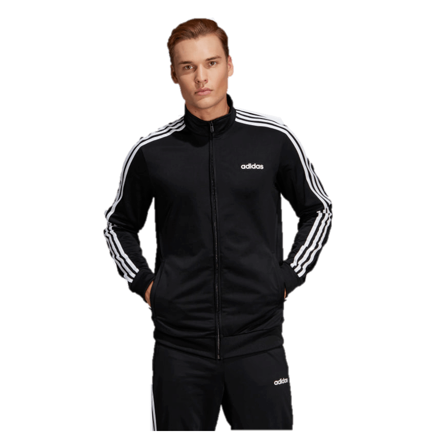 Man in black and white Adidas tracksuit