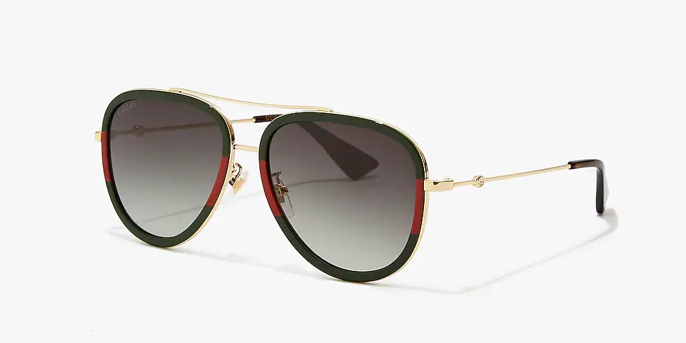 Gucci gold metal aviator sunglasses