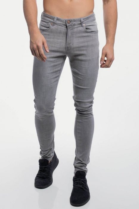 Barbell Apparel Slim Athletic fit jeans in cement grey