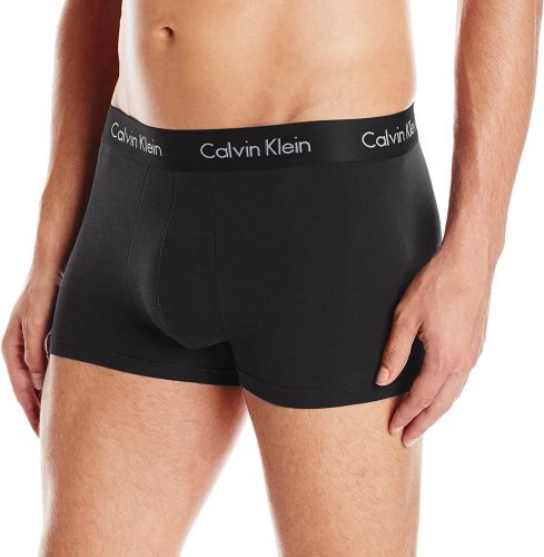 Man wearing Calvin Klein black modal trunks