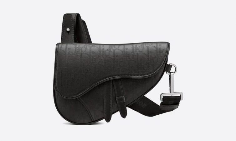 Dior men's mini saddle bag in black