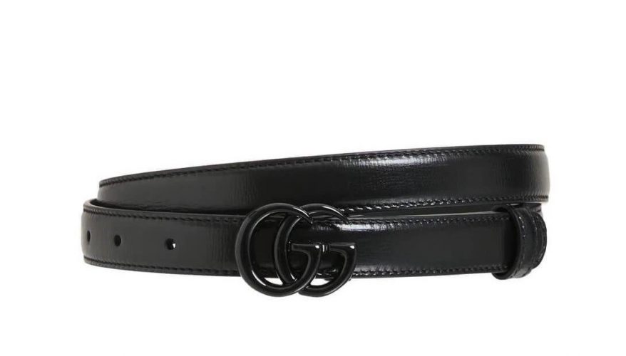 Gucci GG Marmont thin leather belt in black