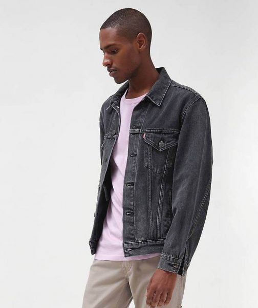 Man in Levis Denim Trucker Jacket