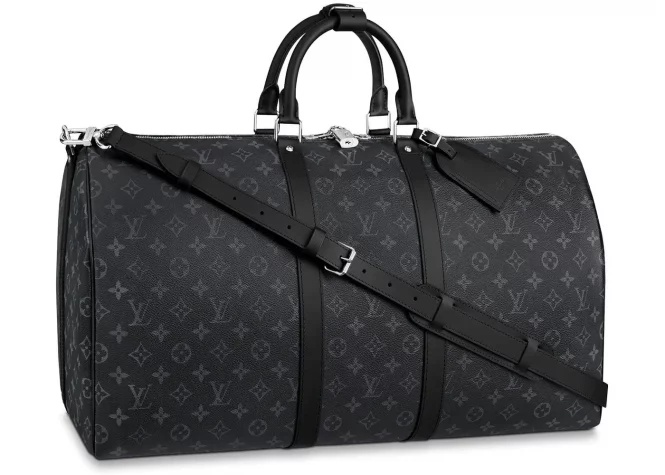 Louis Vuitton Keepall Bandouliere in black canvas
