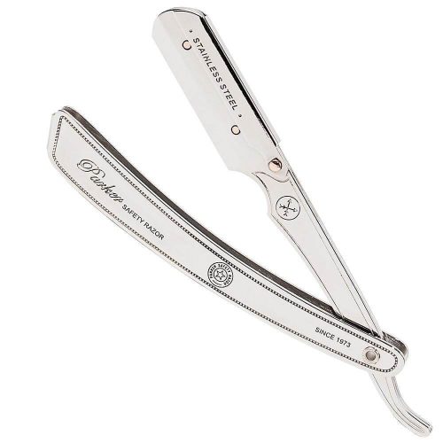 Parker SRX Heavy Duty Stainless Steel Handle Clip Type Barber Straight Razor