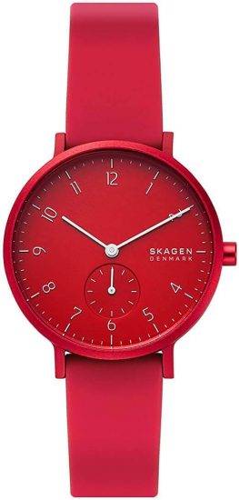 Skagen Aaren Colored Silicone Quartz Minimalistic 41mm Watch