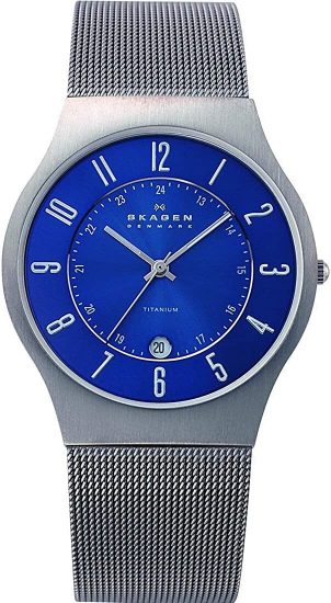 Skagen Men’s Sundby Titanium and Stainless Steel Mesh Casual Quartz Watch