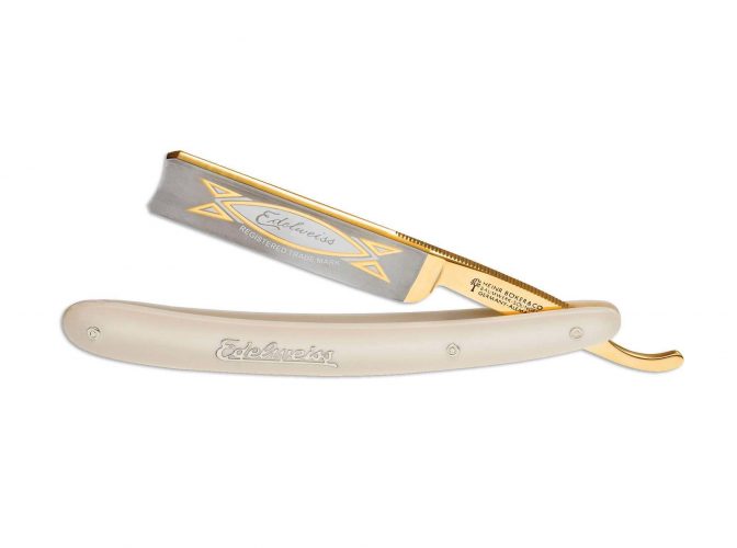 Boker 5/8” Edelweiss Faux Ivory Straight Razor