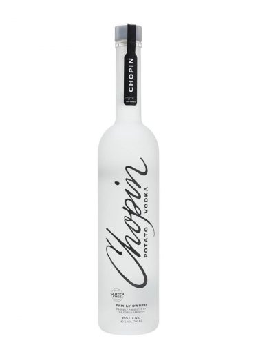 Chopin vodka bottle against white background