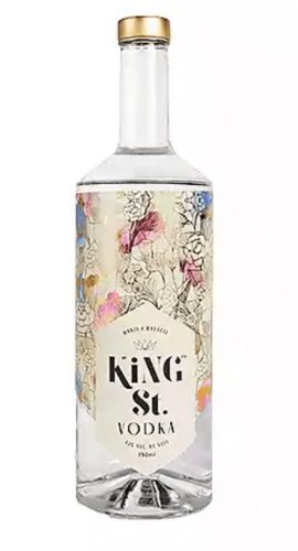 King St. vodka bottle against white background