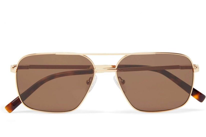 Moscot Shtarker brown aviator sunglasses