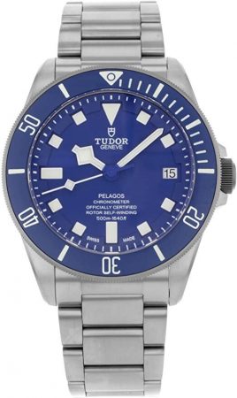 Tudor Pelagos watch with blue face